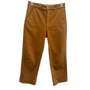 EVERLANE Cropped Straight Leg Pants Golden Brown Size 10 Closet Staple Casual